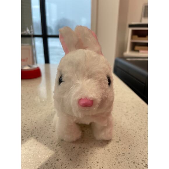 Electronic Bunny Plush with Hopping & Talking Action Gift for Kids Ages 3+White - Picture 2 of 5